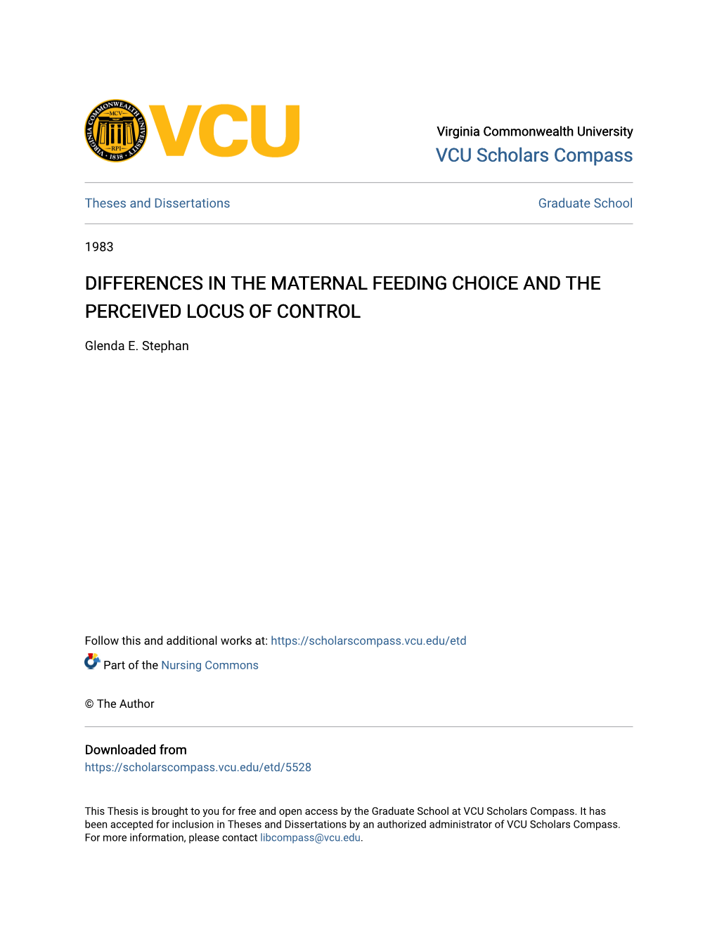 Differences in the Maternal Feeding Choice and the Perceived Locus of Control