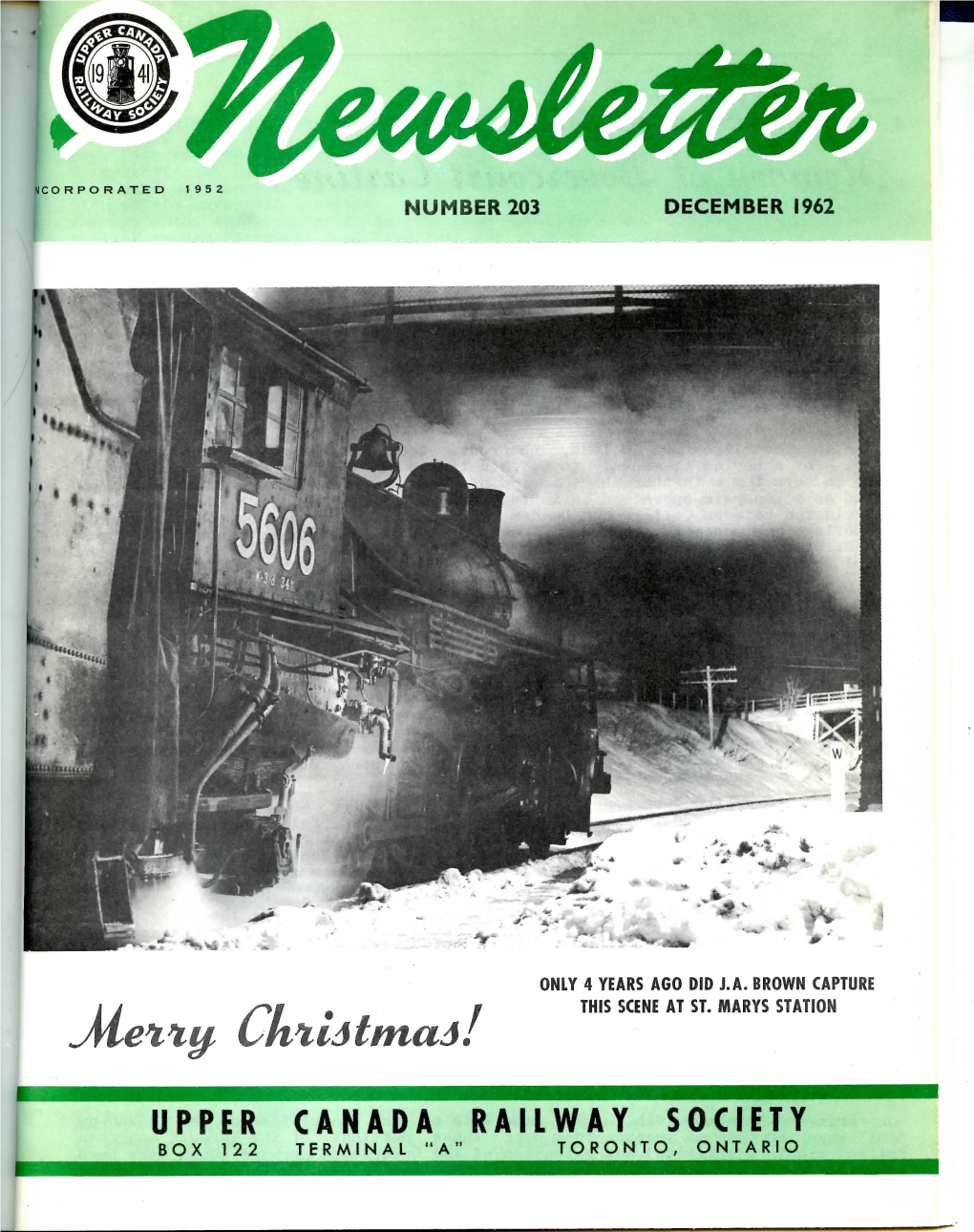 UPPER CANADA RAILWAY SOCIETY BOX 122 TERMINAL "A" TORONTO, ONTARIO December, 1962 Page 157 Necessity to Jog T.T.C