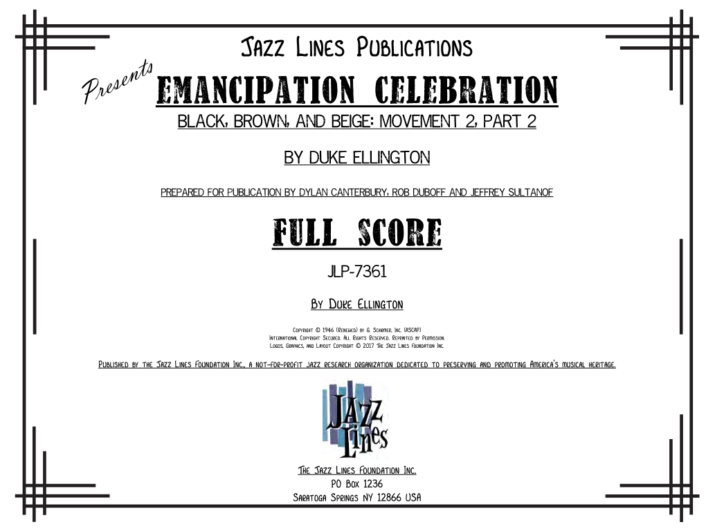 Emancipation Celebration Full Score