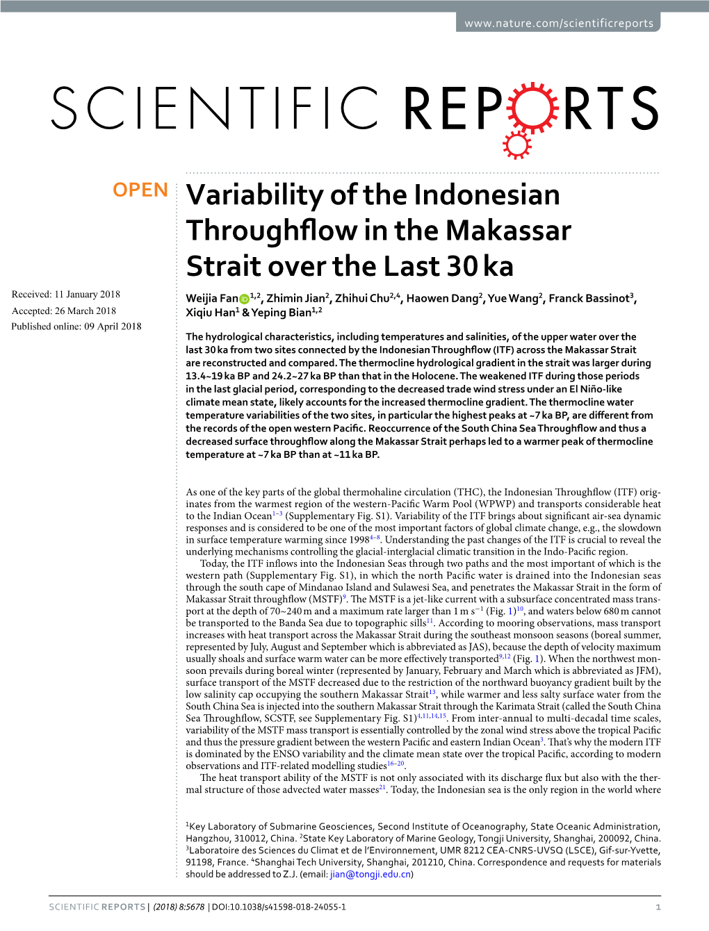 Variability of the Indonesian Throughflow in the Makassar Strait