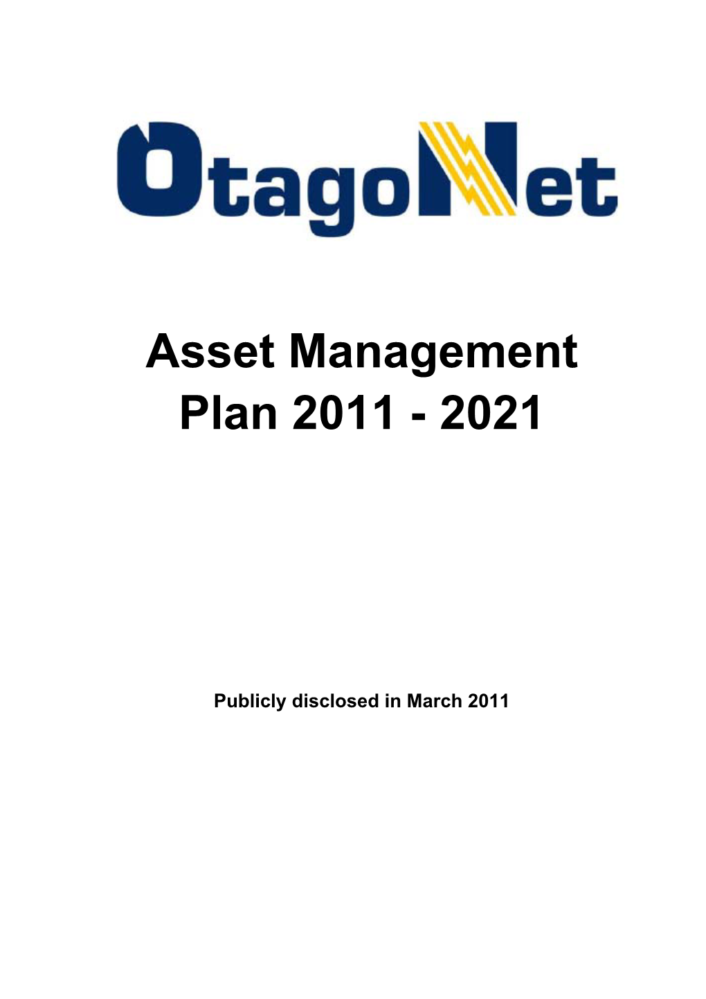 Asset Management Plan 2011 - 2021