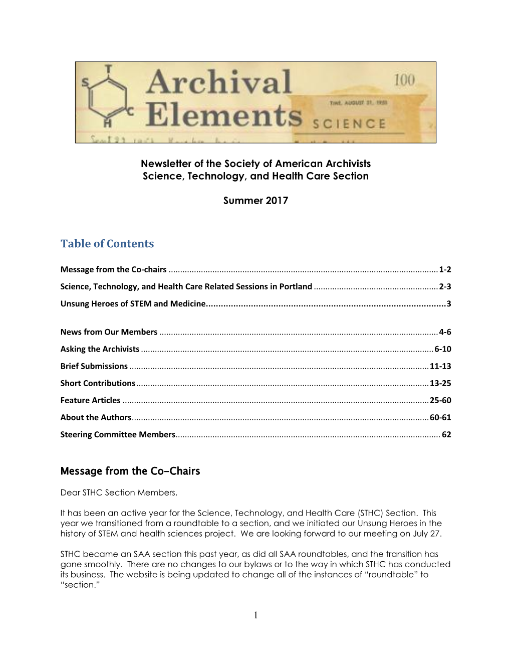 Table of Contents