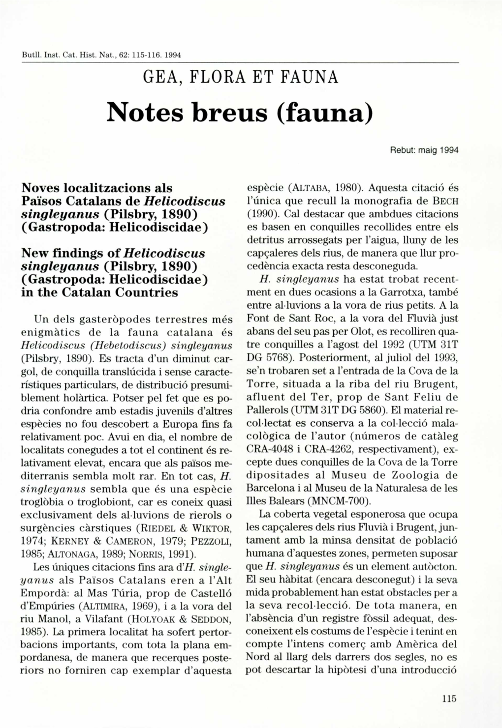 Notes Breus (Fauna)