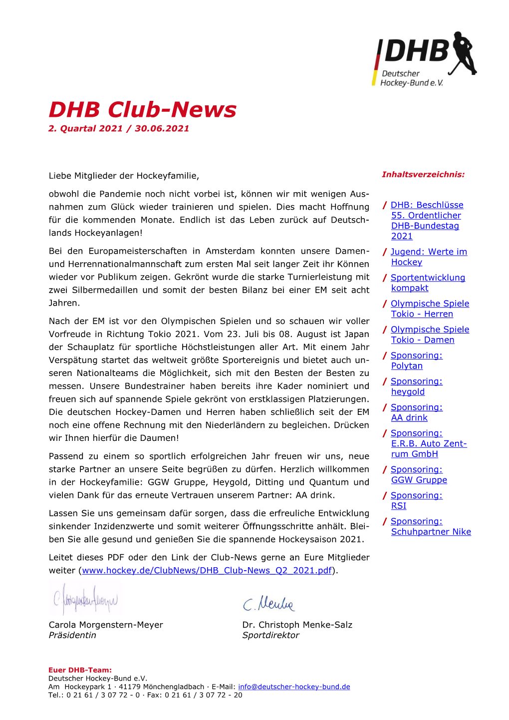 DHB Club-News 2