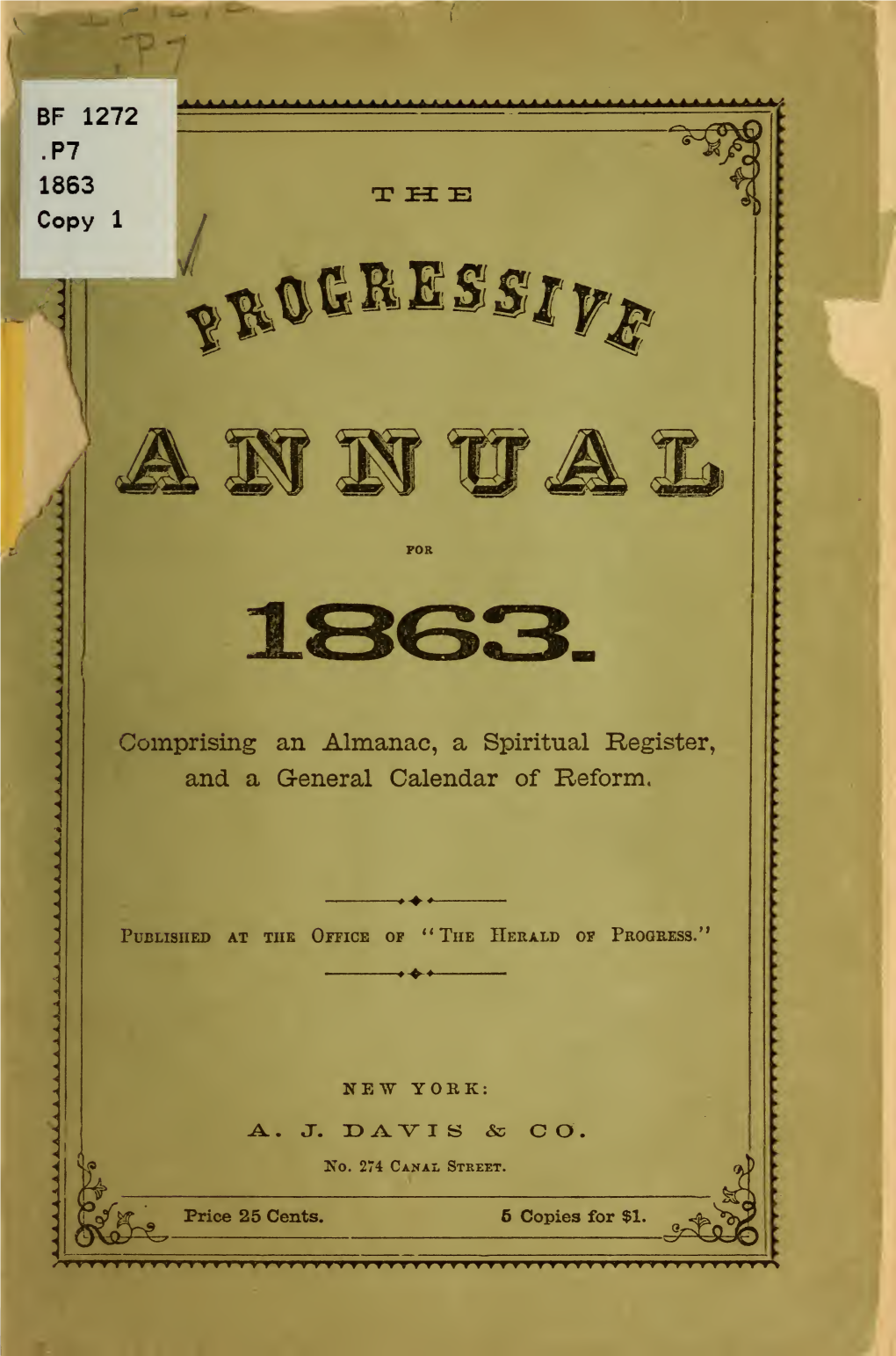 The Progressive Annual for 1862[-1863]