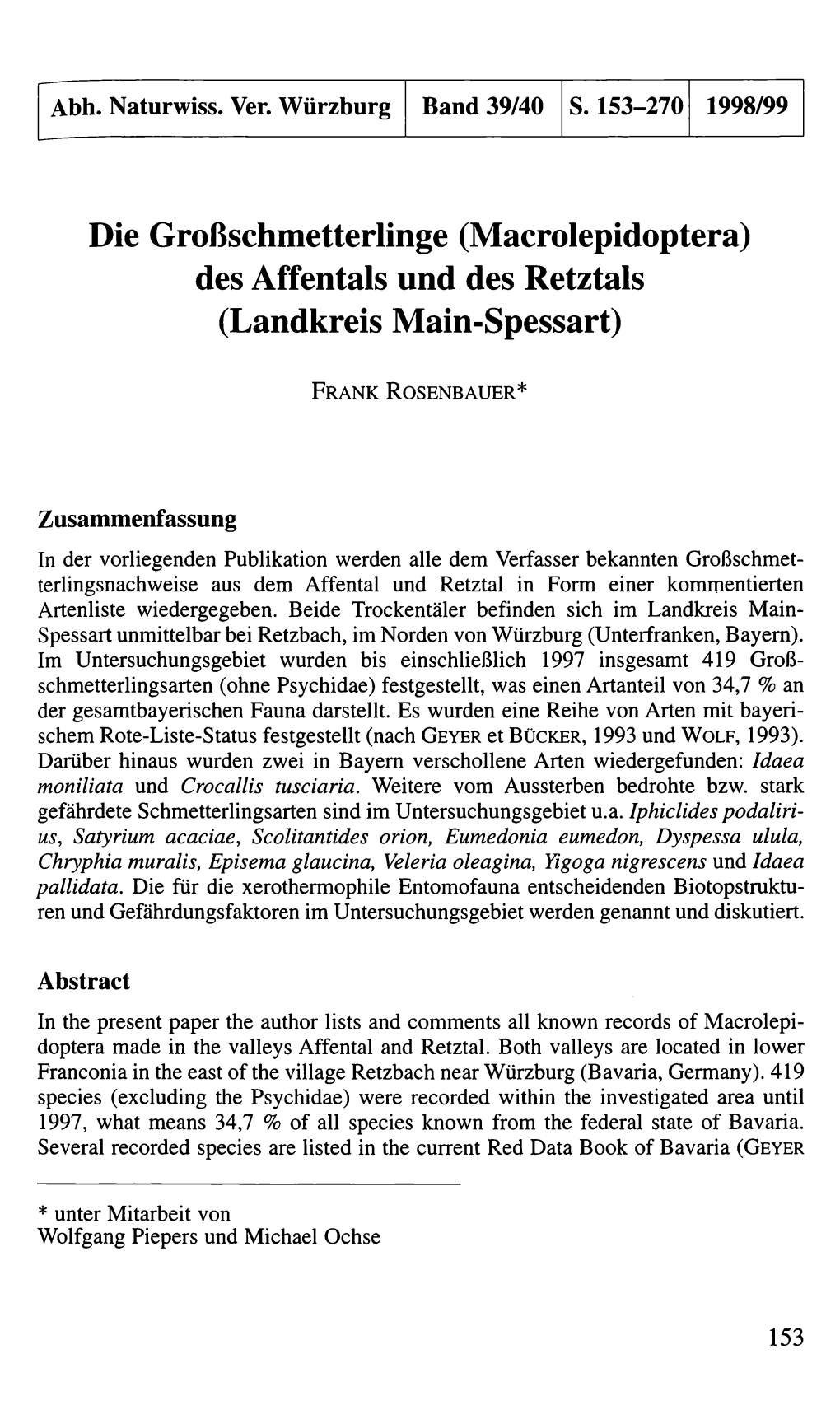 Des Affentals Und Des Retztals (Landkreis Main-Spessart)