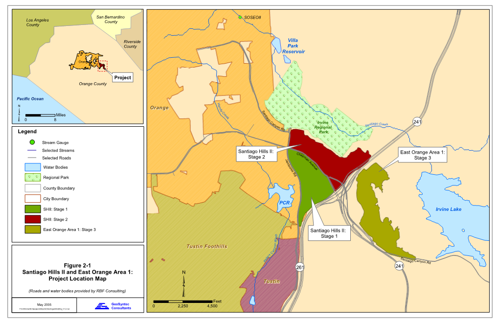 Figure 2-1 Santiago Hills II and East Orange Area 1