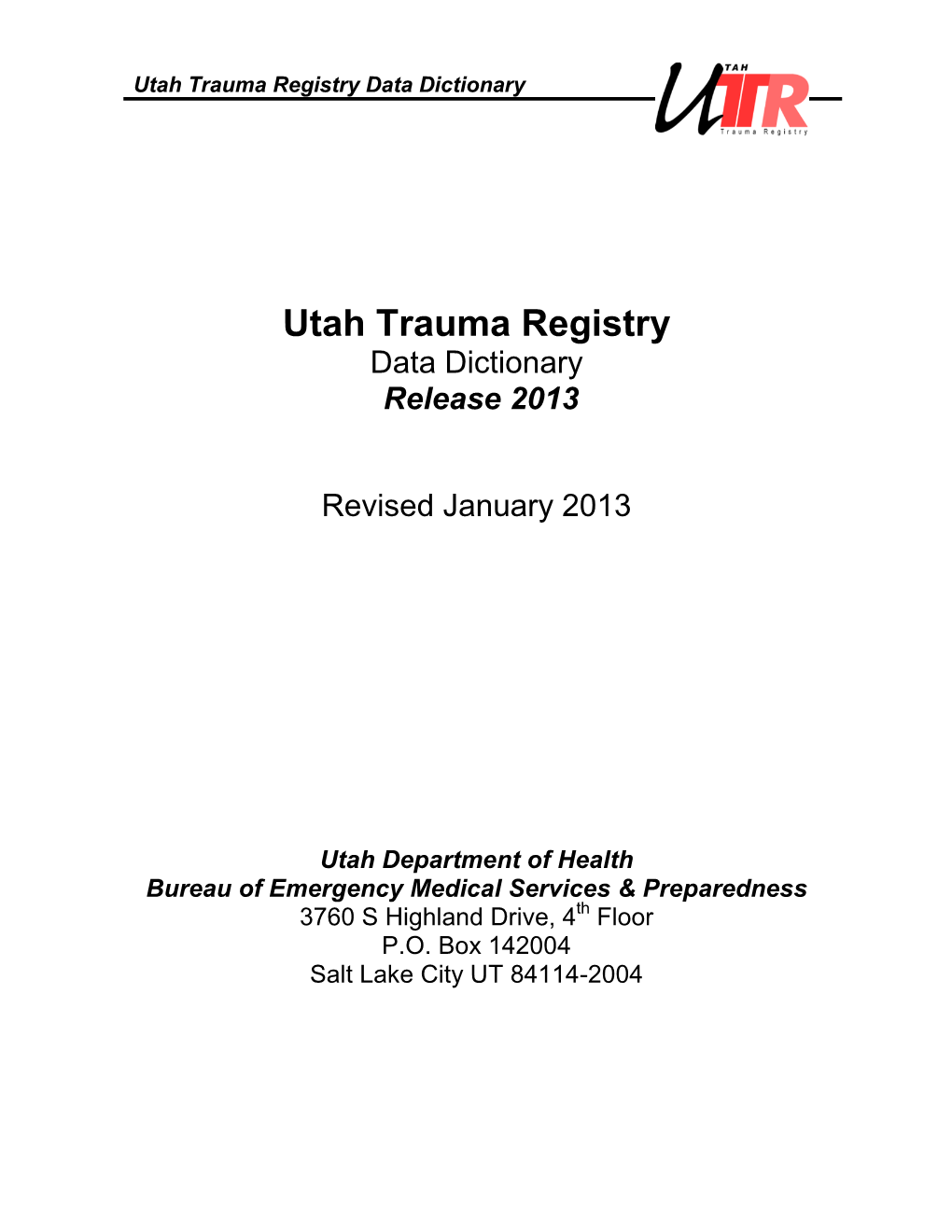 Utah Trauma Registry Logo