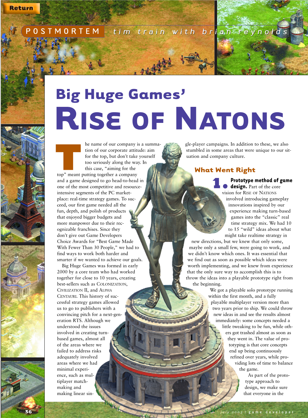 Postmortem: Big Huge Games' Rise of Nations