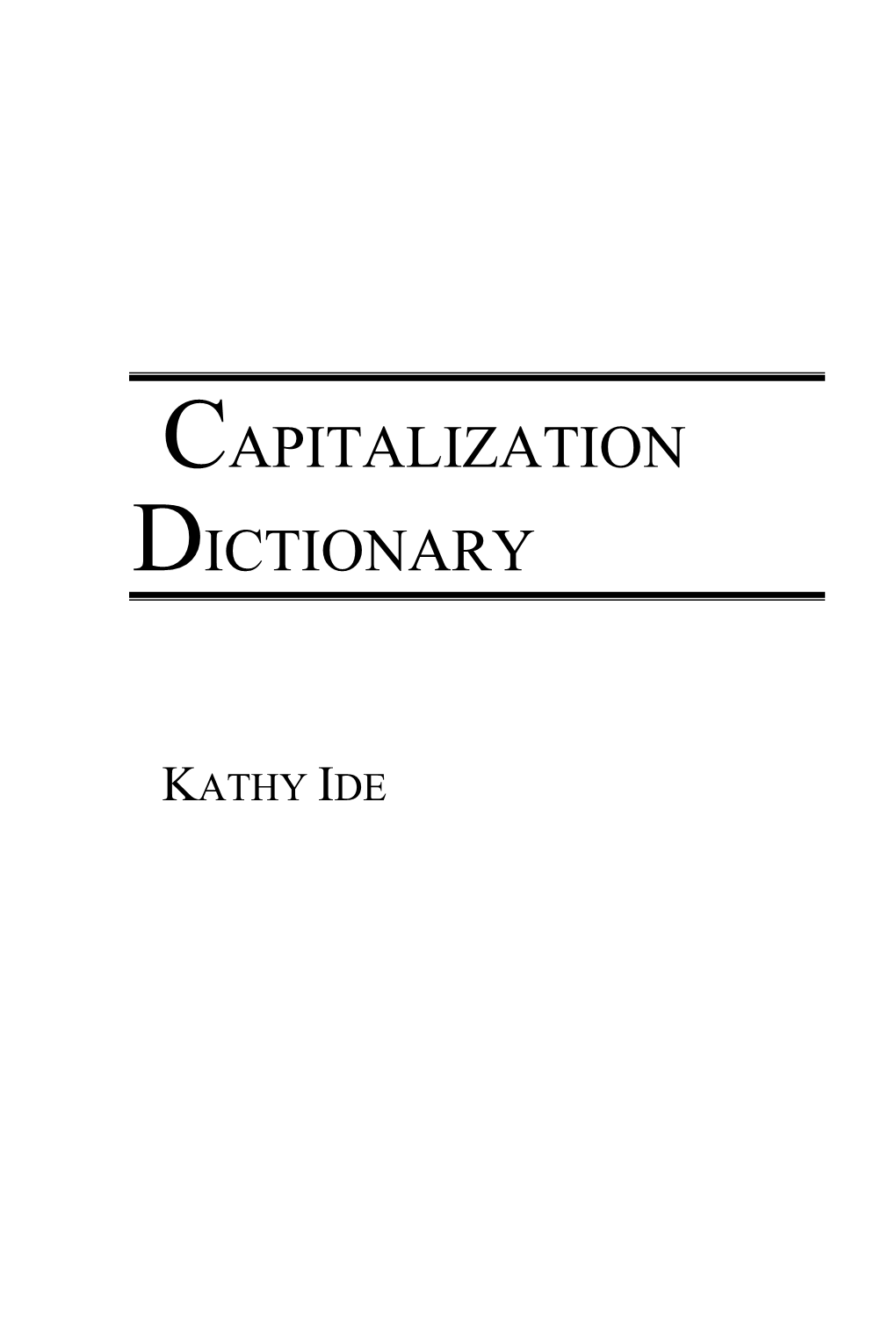 Capitalization Dictionary