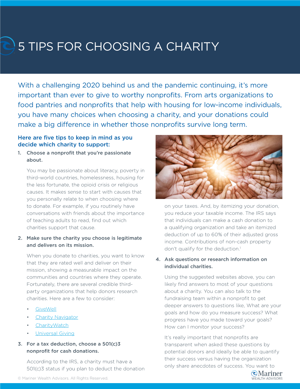 5 Tips for Choosing a Charity