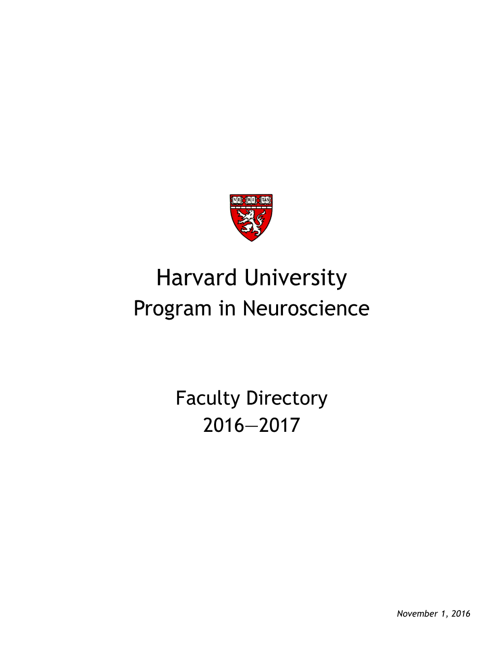 Harvard University Program in Neuroscience