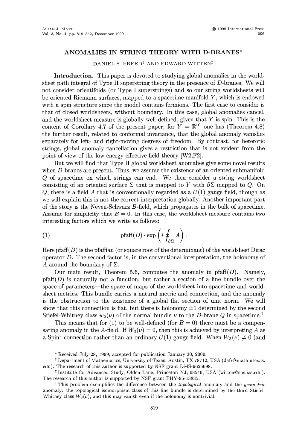 Anomalies in String Theory with D-Branes*