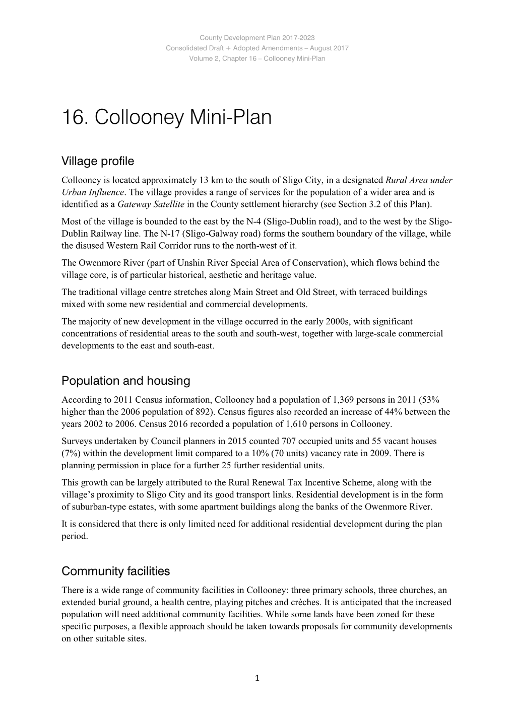 16 – Collooney Mini-Plan