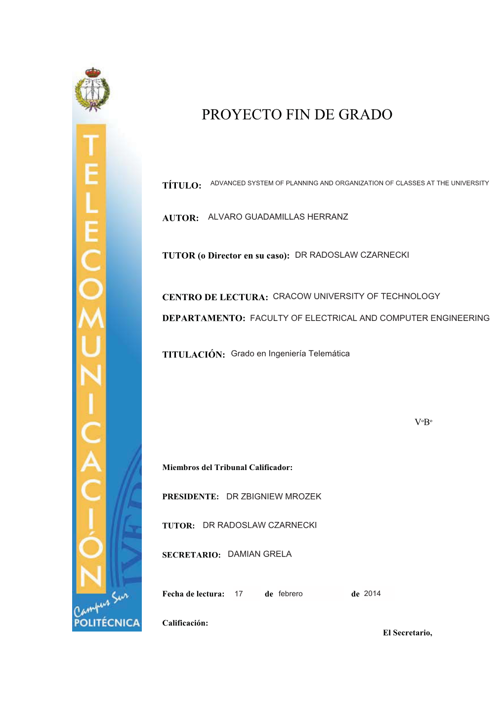 Proyecto Fin De Grado