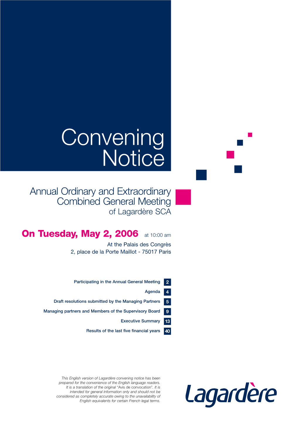 Convening Notice