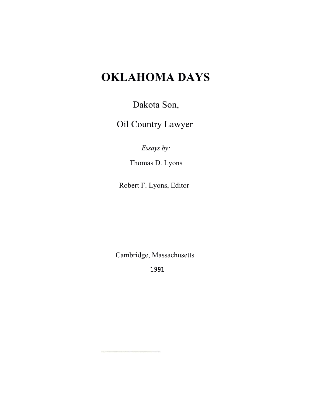 Oklahoma Days