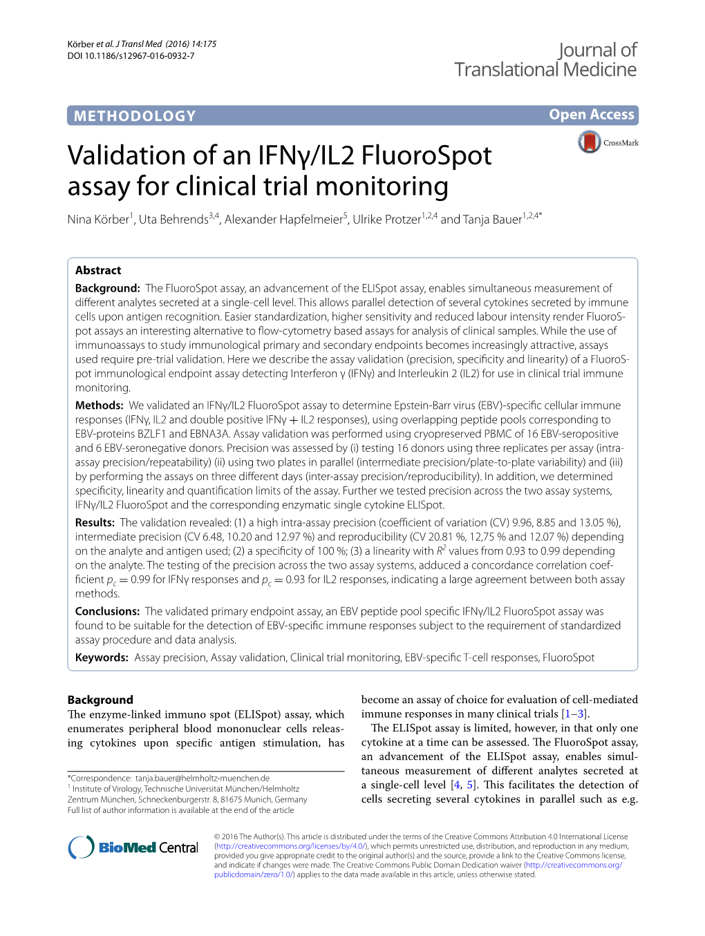 Validation of an Ifnγ/IL2 Fluorospot Assay for Clinical Trial Monitoring
