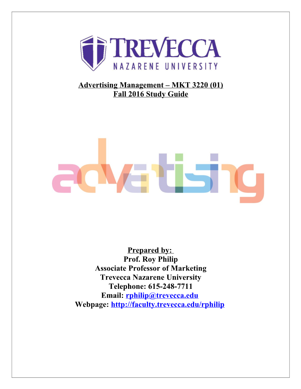 Advertising Management Study Guide