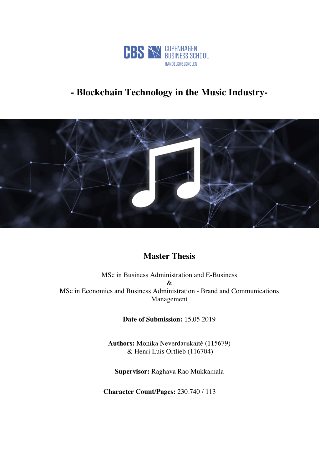 Blockchain Technology in the Music Industry