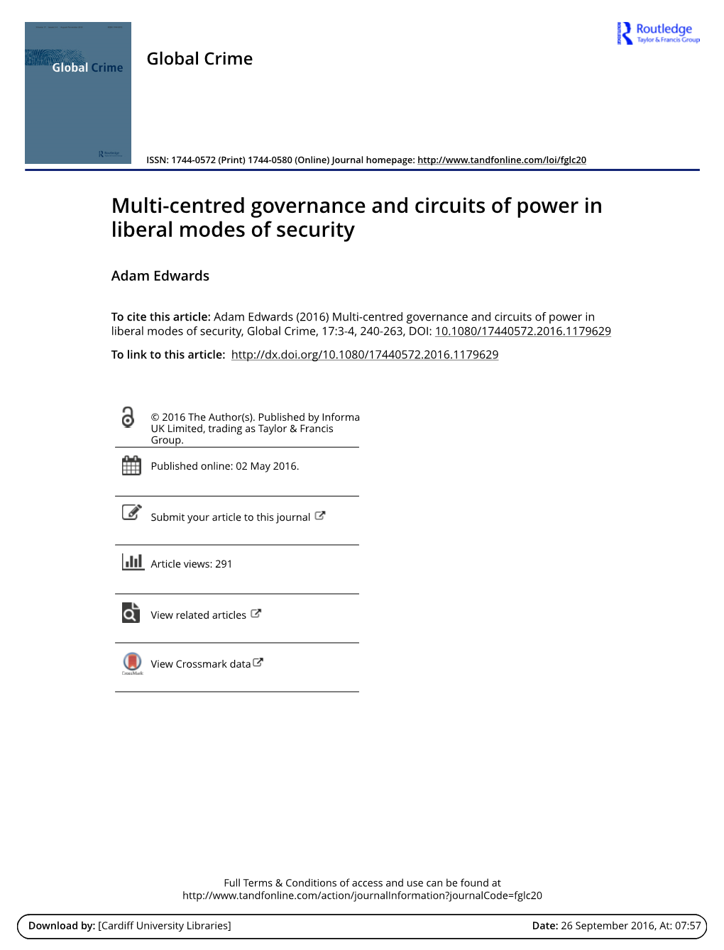 Multi-Centred Governance and Circuits of Power in Liberal Modes of Security