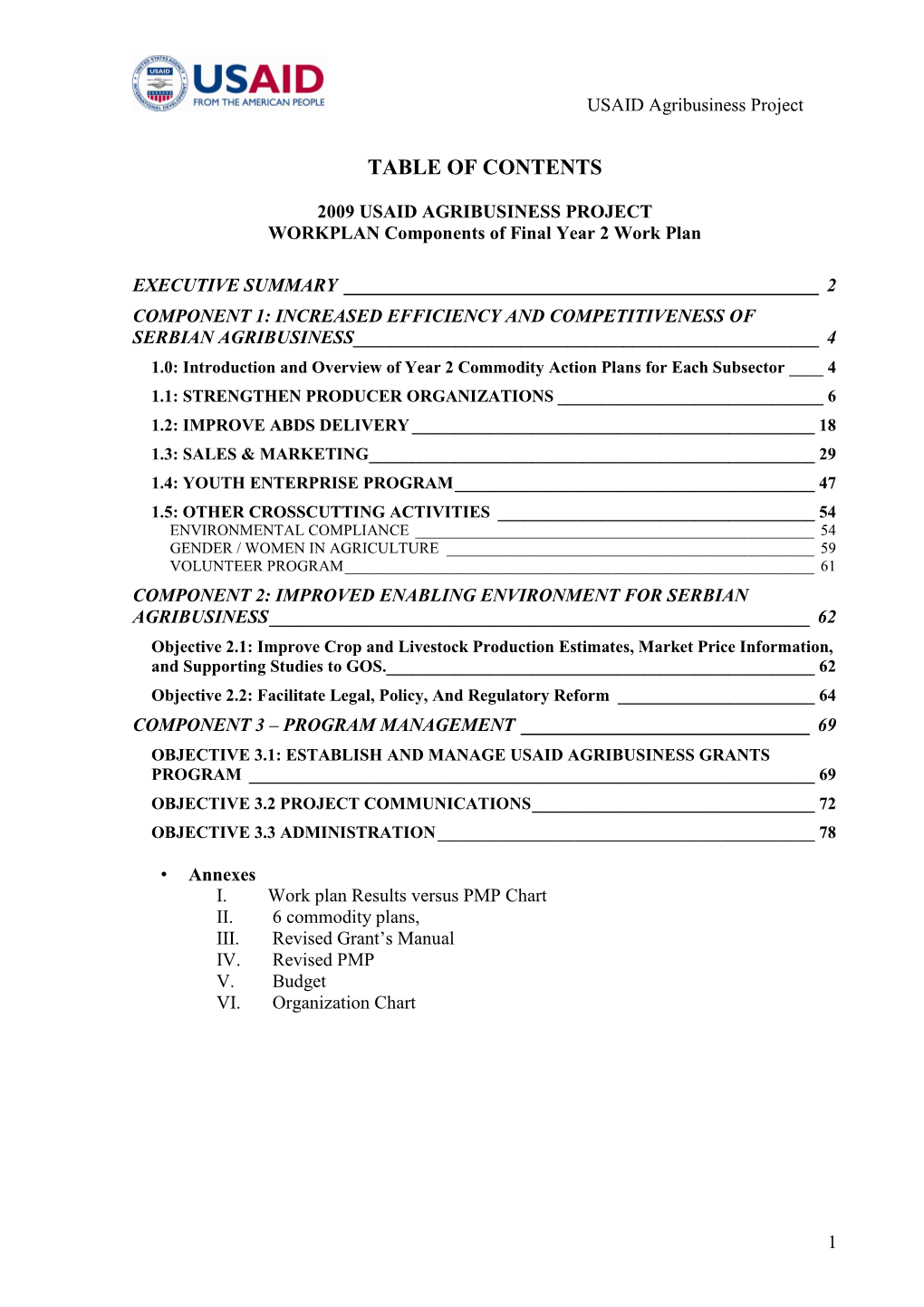 Table of Contents