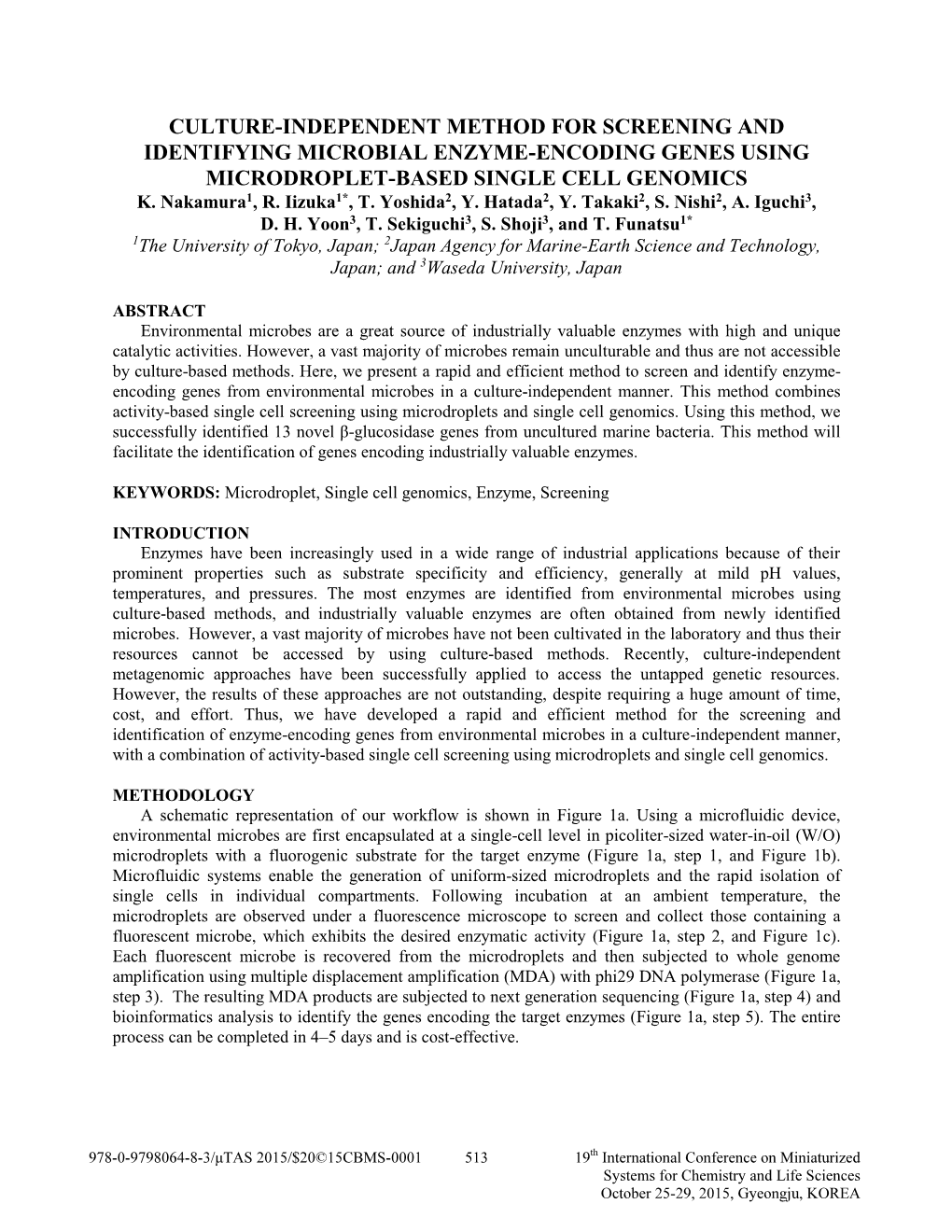 Culture-Independent Method for Screening and Identifying Microbial Enzyme-Encoding Genes Using Microdroplet-Based Single Cell Genomics K