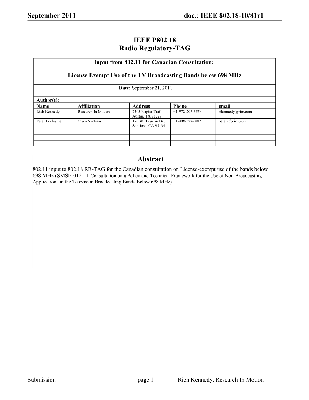 IEEE P802.18 Radio Regulatory-TAG s2