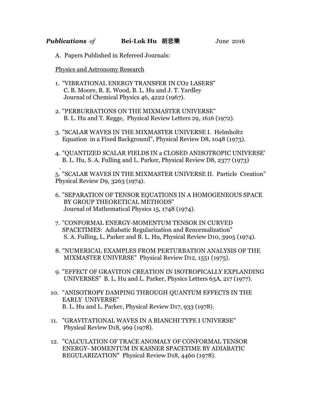 Publications List