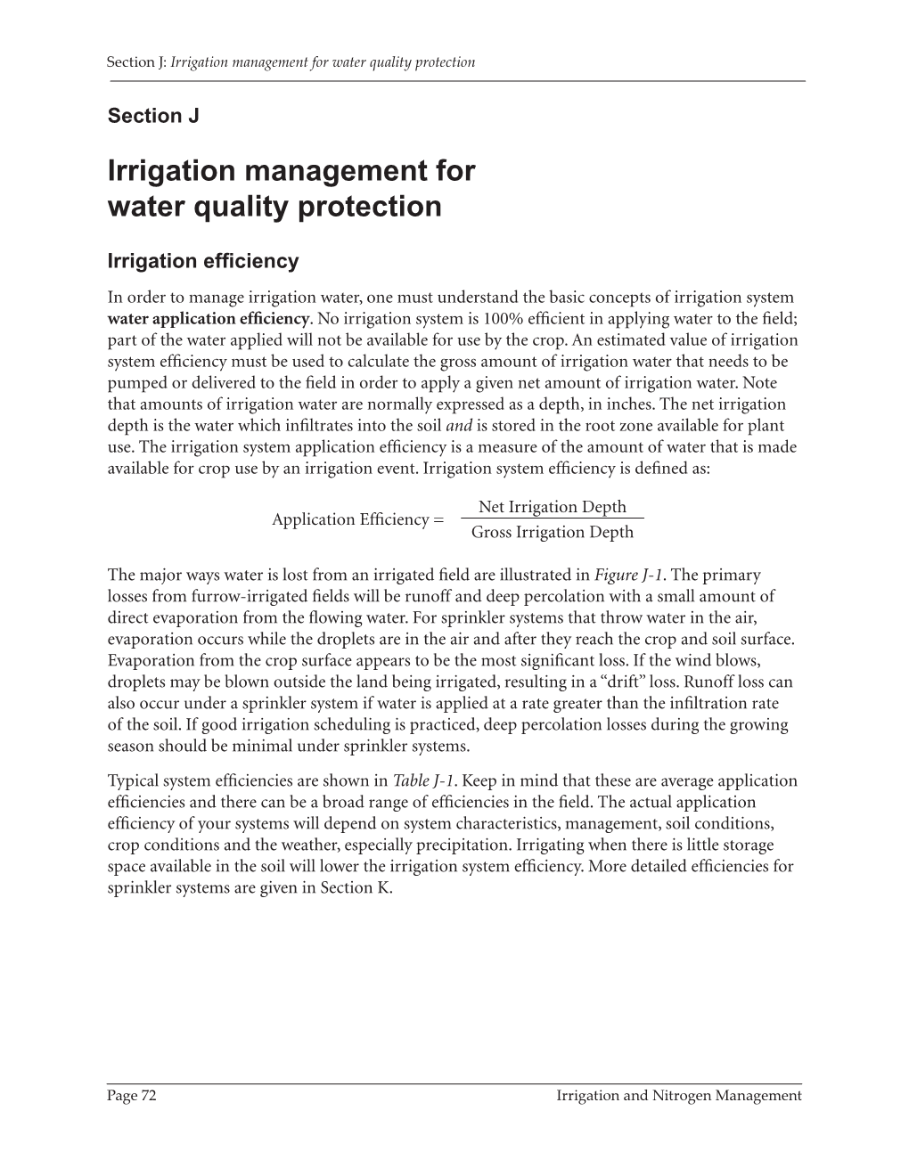 Irrigation Management for Water Quality Protection