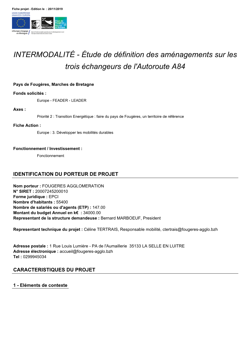 INTERMODALITÉ - Étude De Définition Des Aménagements Sur Les Trois Échangeurs De L'autoroute A84