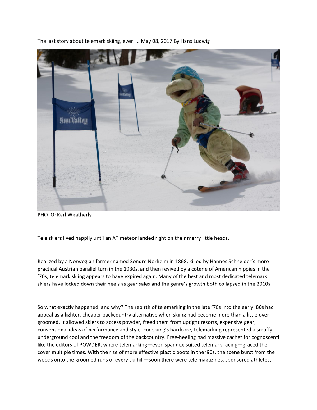 The Last Story About Telemark Skiing, Ever …