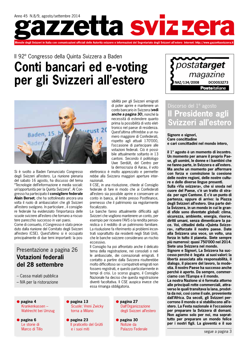 Conti Bancari Ed E-Voting Per Gli Svizzeri All'estero