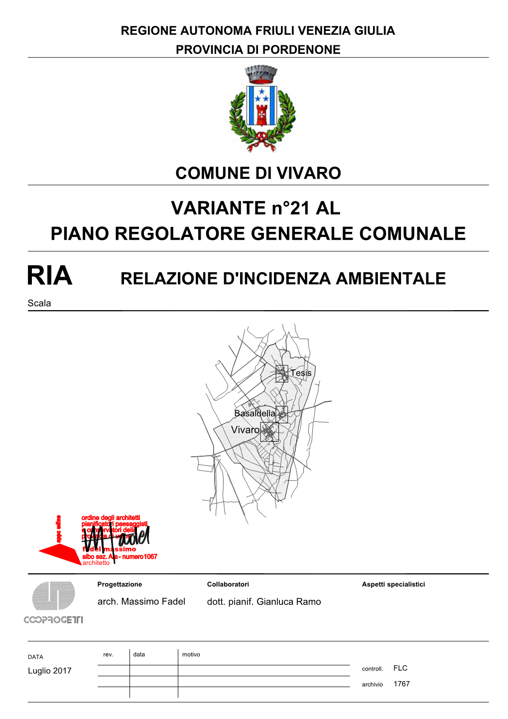 VARIANTE N°21 AL PIANO REGOLATORE GENERALE COMUNALE