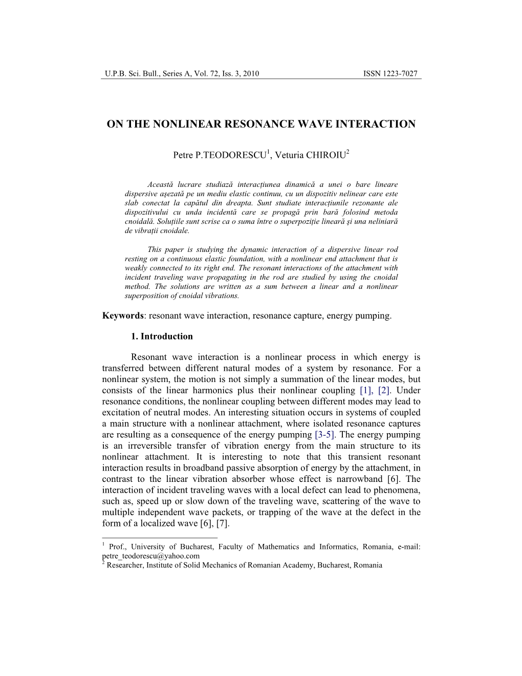 On the Nonlinear Resonance Wave Interaction