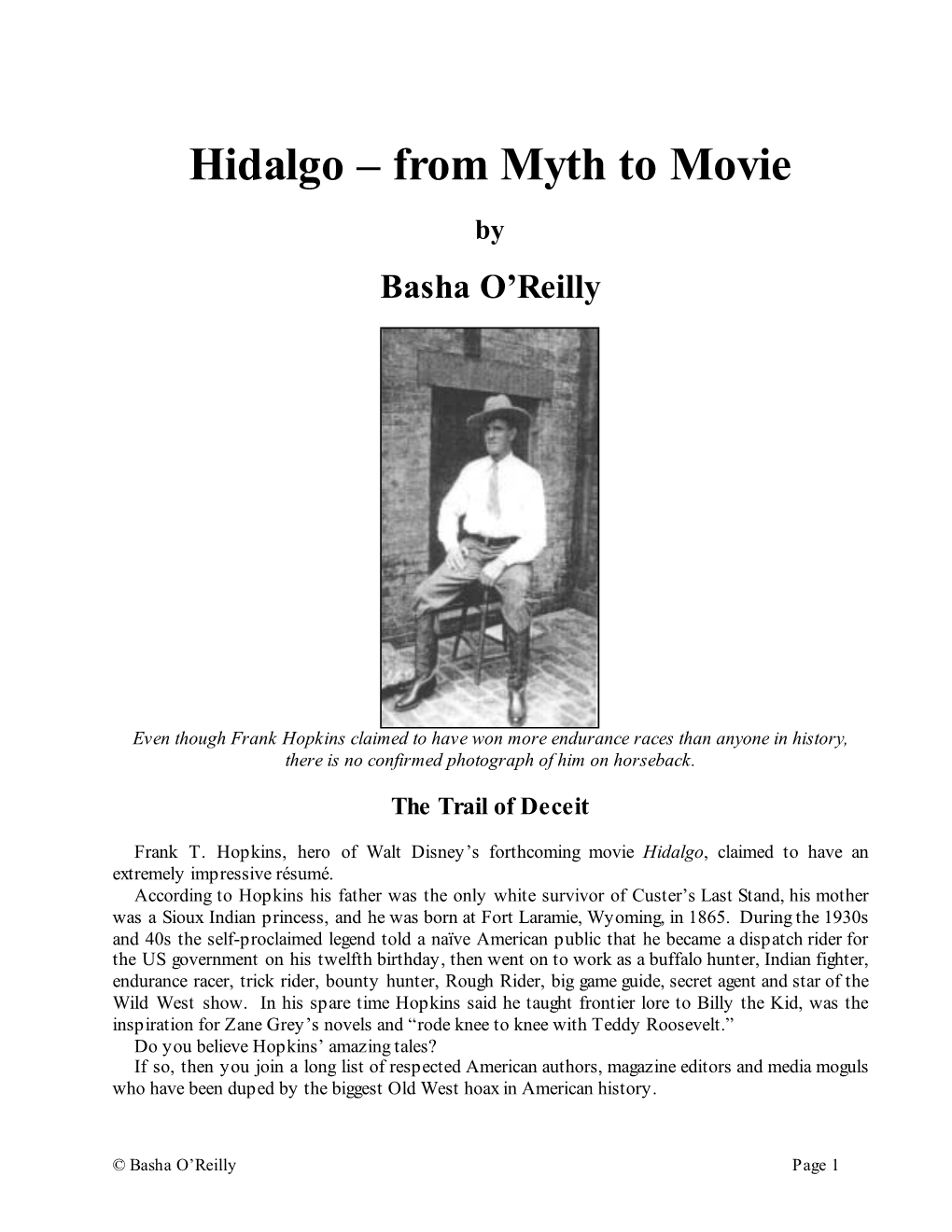 Hidalgo – from Myth to Movie