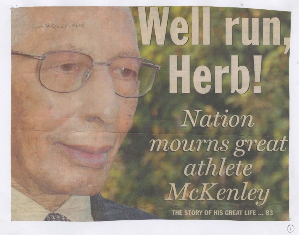 Nation Mourns Great Athlete Mckenley