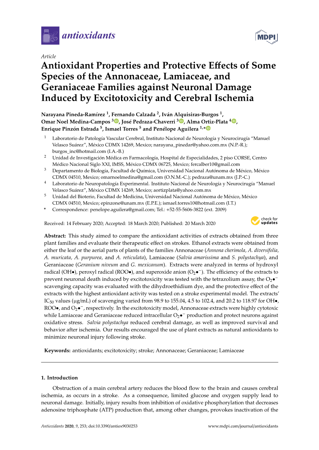 Antioxidant Properties and Protective Effects of Some Species of The