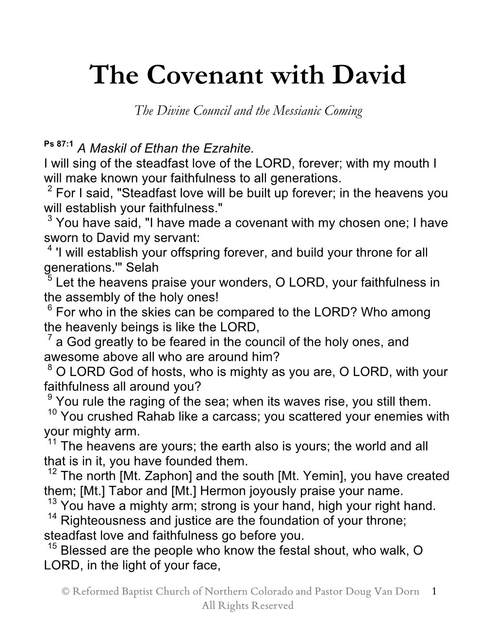 The Covenant with David