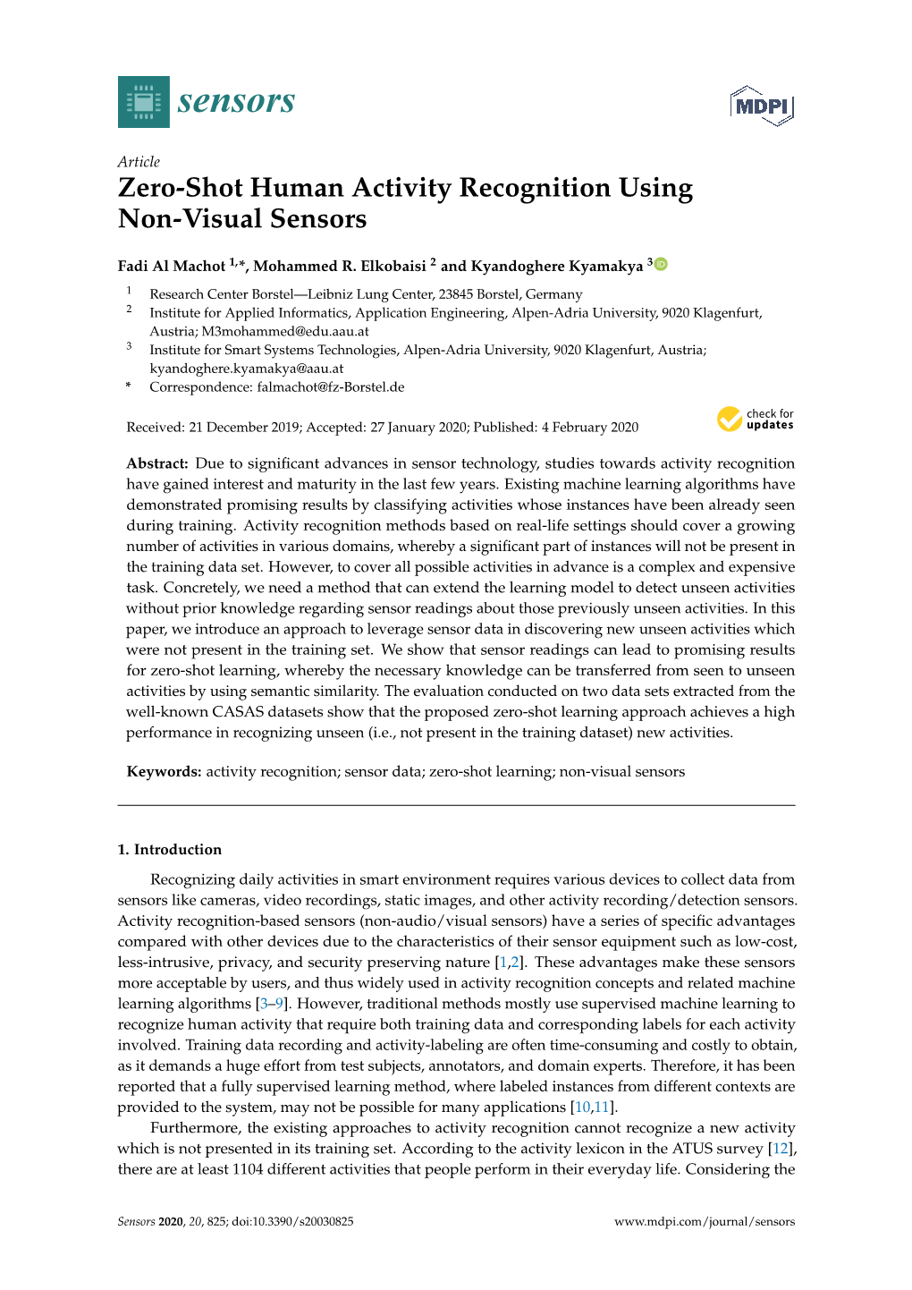 Zero-Shot Human Activity Recognition Using Non-Visual Sensors