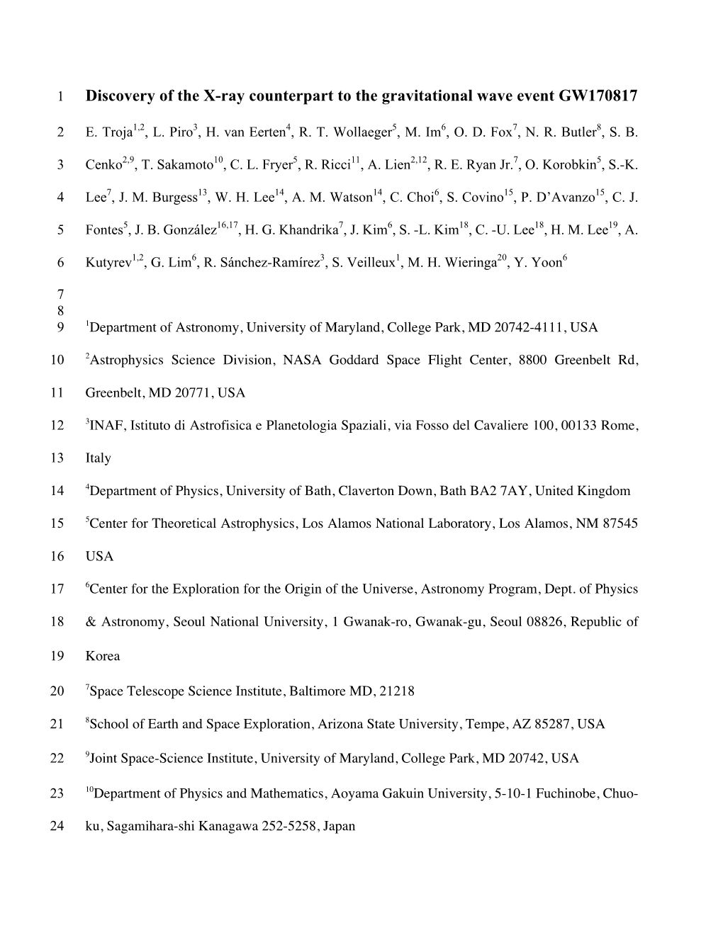 Discovery of the X-Ray Counterpart to the Gravitational Wave Event GW170817