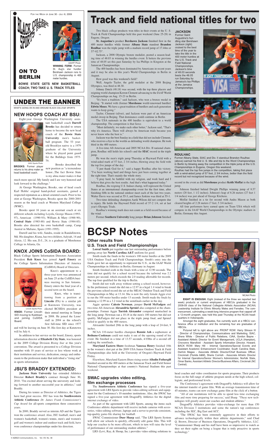 Track and Field National Titles for Two BCSP Notes