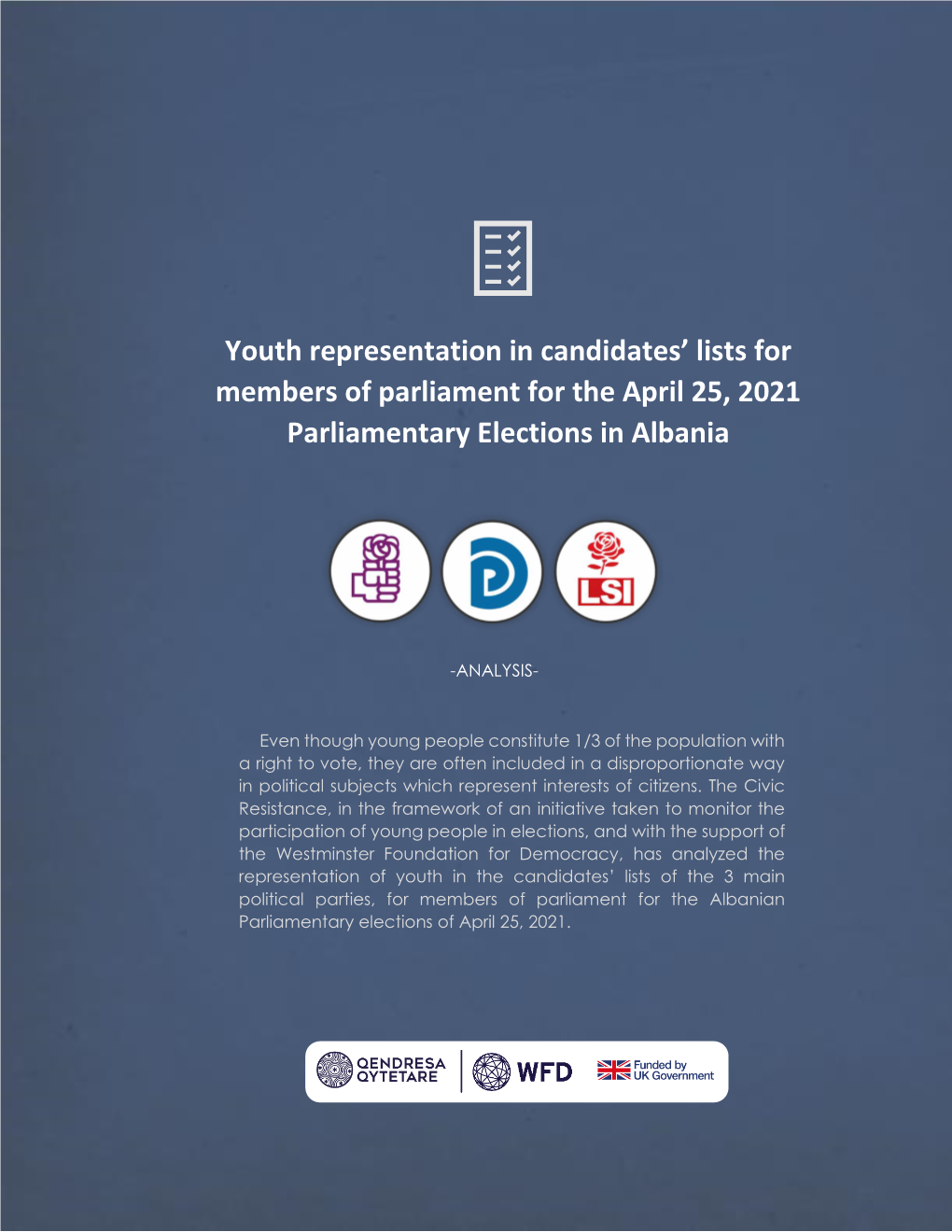 Youth Representation in Candidates' Lists for Members of Parliament for the April 25, 2021 Parliamentary Elections in Albania