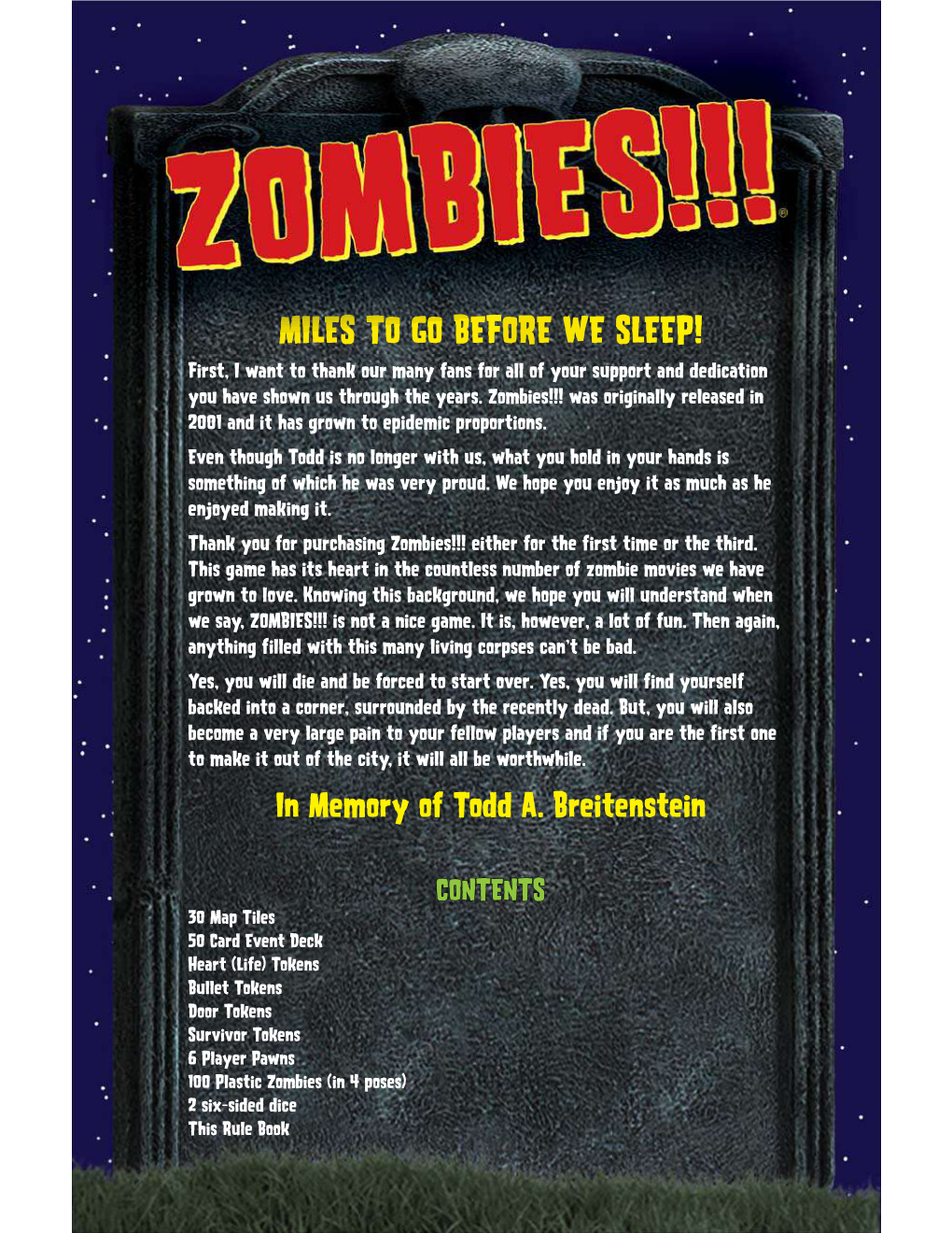 Zombies !!! Rulebook