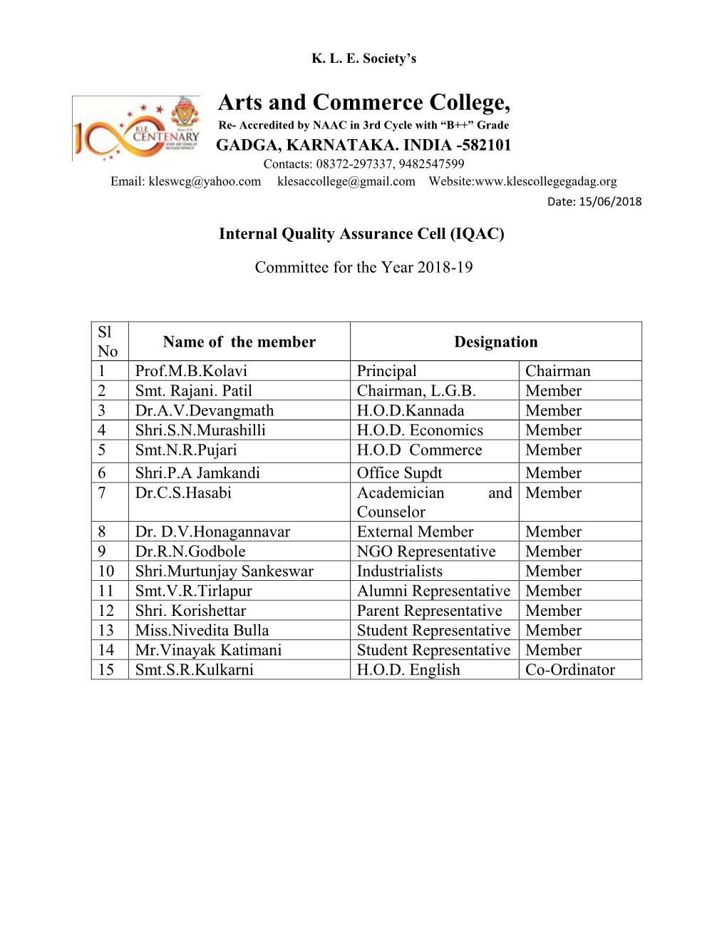 IQAC Composition