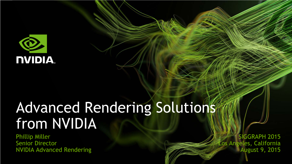 Advanced Rendering Solutions from NVIDIA