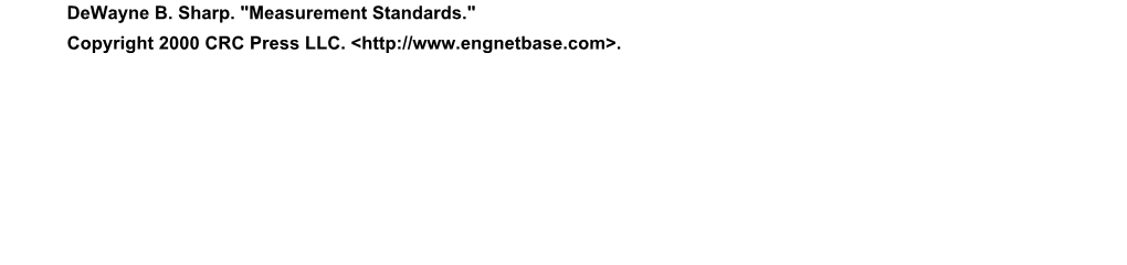 Measurement Standards." Copyright 2000 CRC Press LLC