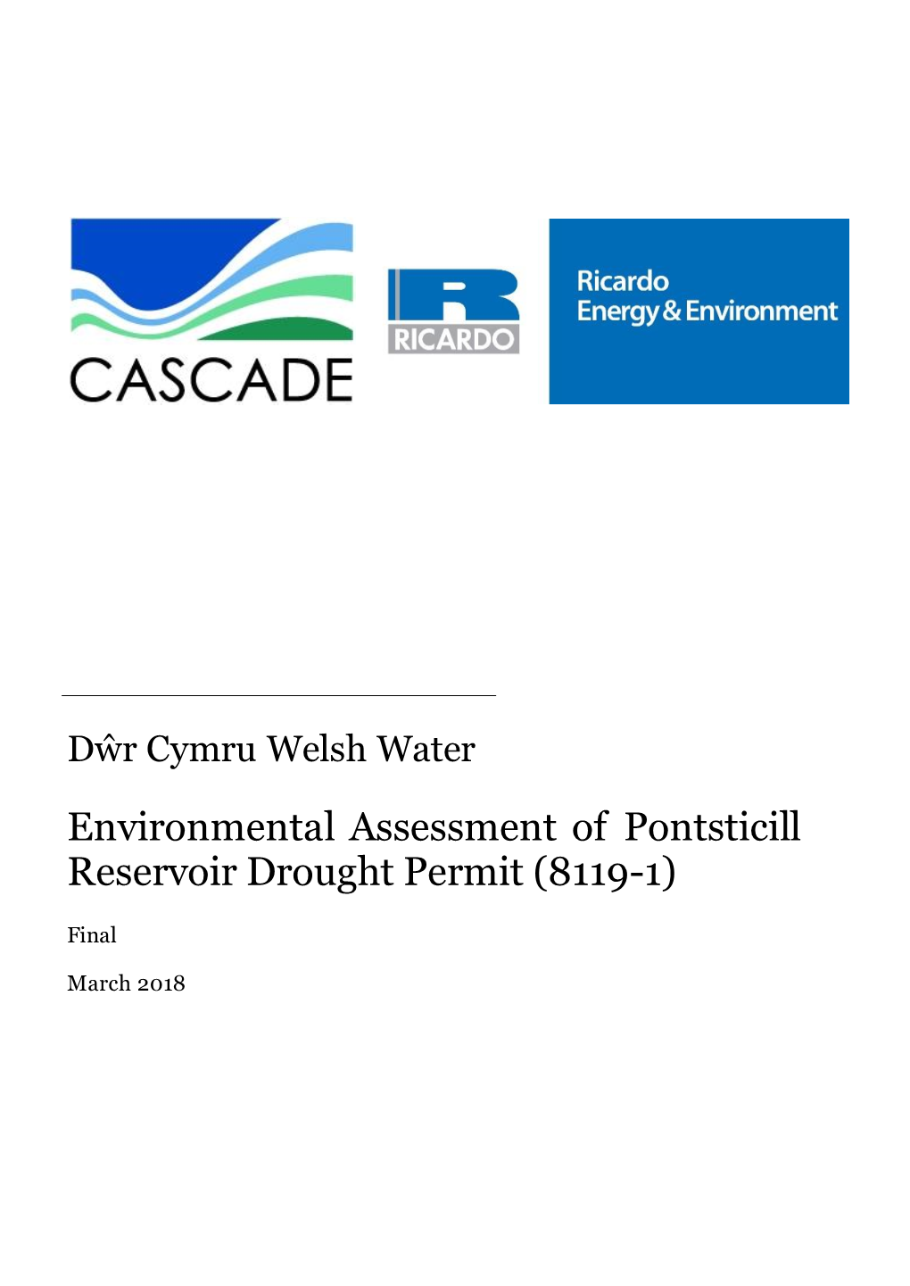 Environmental Assessment of Pontsticill Reservoir Drought Permit (8119-1)