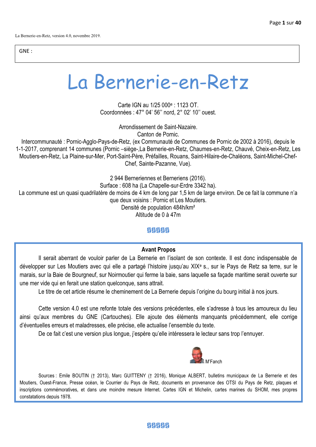 La Bernerie-En-Retz, Version 4.0, Novembre 2019