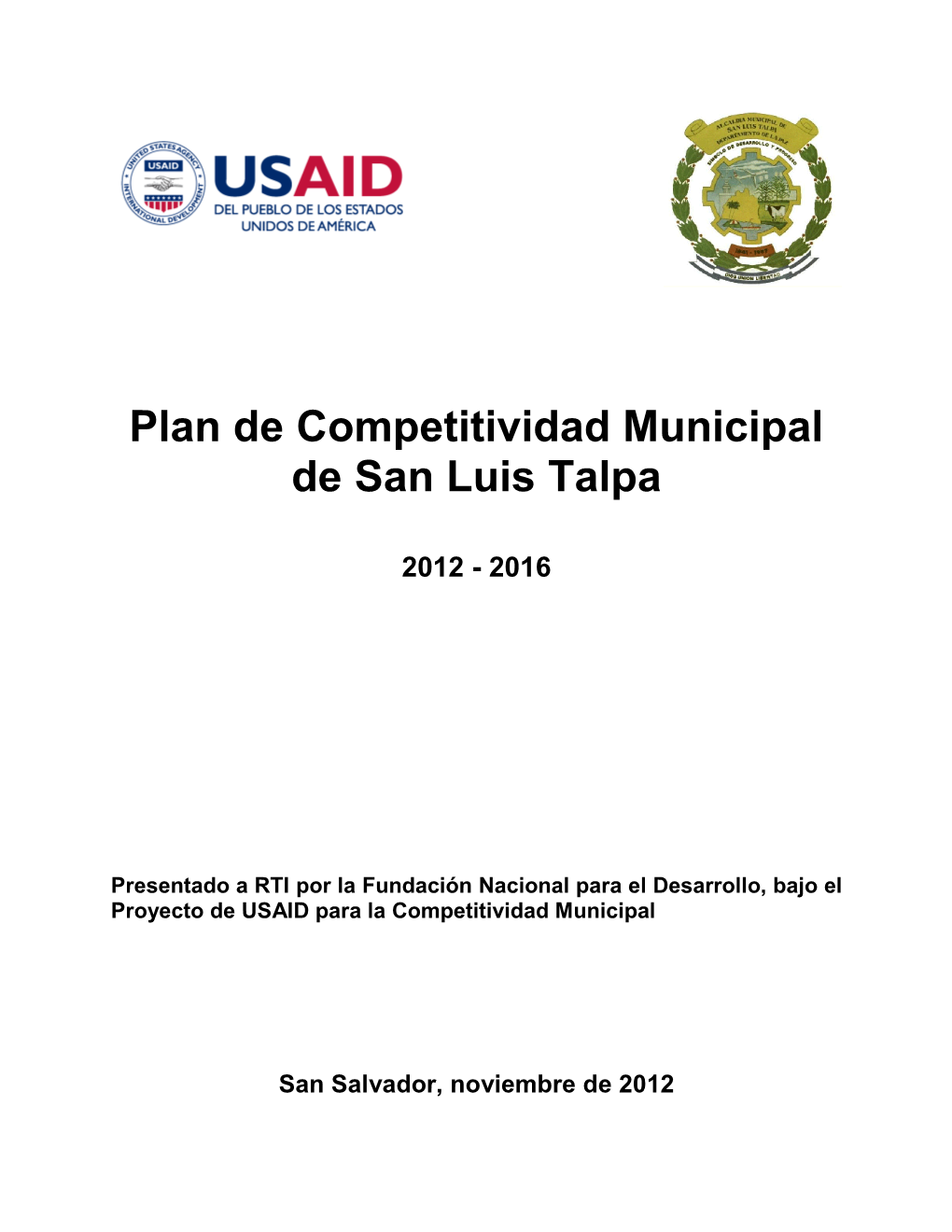 Plan De Competitividad Municipal De San Luis Talpa